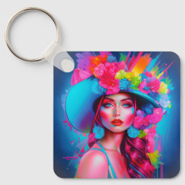 Llavero Retrato floral de Neon Fantasy
