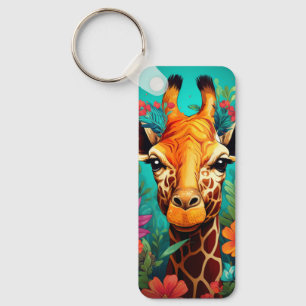 Llavero Retrato Floral Giraffe-9319
