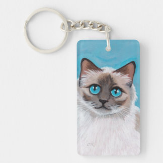 Llavero Retrato Gato Blue Eyed Ragdoll