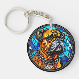 Llavero Retrato Lindo de Perro Boxer para Regalo de Amante