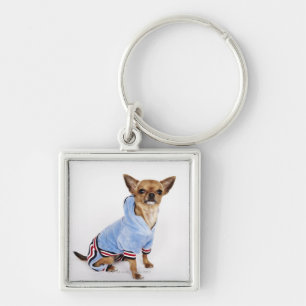 Llavero Retrato peculiar de una chihuahua 2 de la taza de