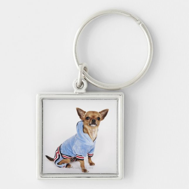 Llavero Retrato peculiar de una chihuahua 2 de la taza de (Frente)