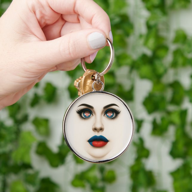 Llavero Retrato pop croata de belleza y ojos y levas (Mano)