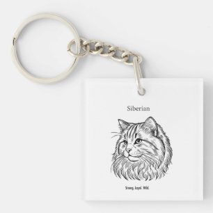 Llavero Retrato siberiano de gato