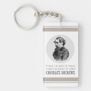 Llavero Retrato y cita de Charles Dickens