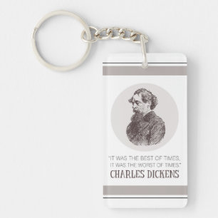 Llavero Retrato y cita de Charles Dickens
