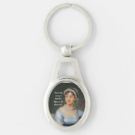 Llavero retrato y cita de Jane Austen