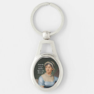 Llavero retrato y cita de Jane Austen