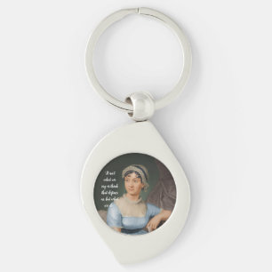 Llavero retrato y cita de Jane Austen