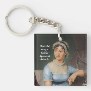 Llavero retrato y cita de Jane Austen