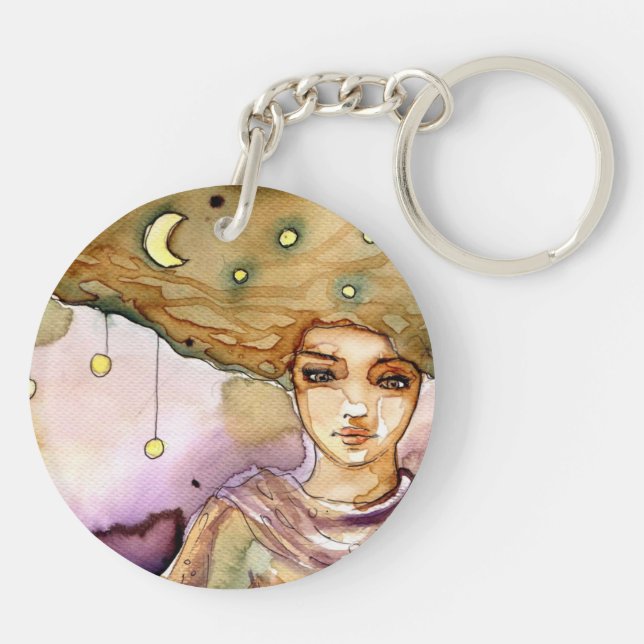 Llavero Retrato y mujer abstractos del bonito (Atrás)
