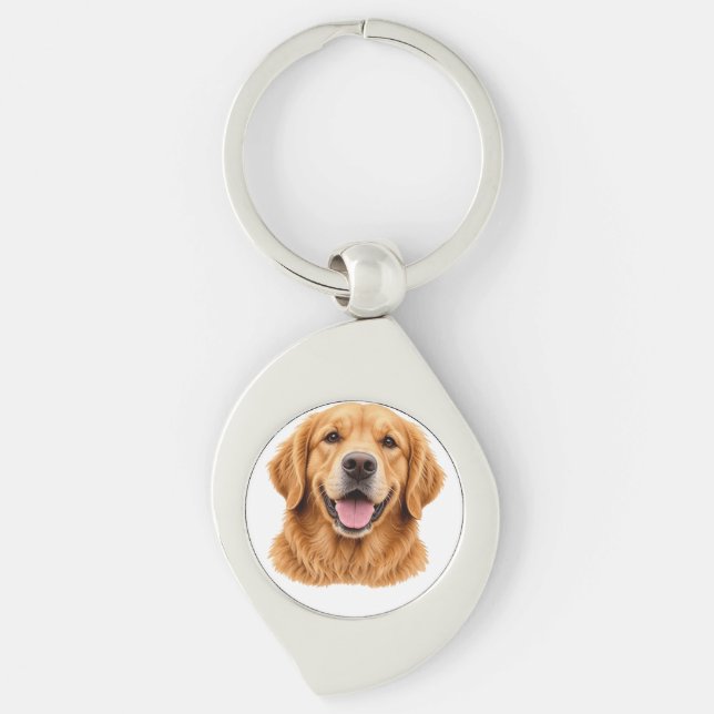 Llavero retriever dorado (Anverso)