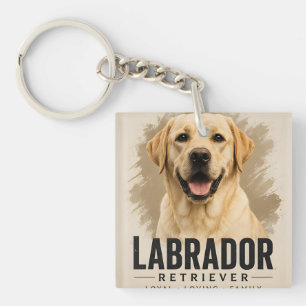 Llavero Retriever Labrador Amarillo Perro Familiar Leal y