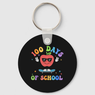 Llavero Retro 100 Días De Maestros Escolares Niños 100 Día