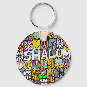 Llavero Retro 60s Psychedelic Shalom LOVE