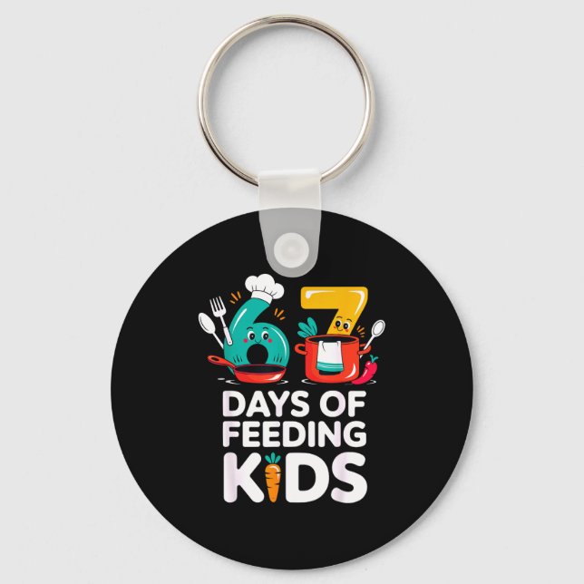 Llavero Retro 67 Days Of Feeding Kids Lunch Lady Cafeteria (Anverso)