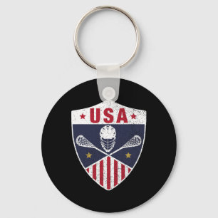 Llavero Retro America Lacrosse I Proud Usa Lax Player Jers