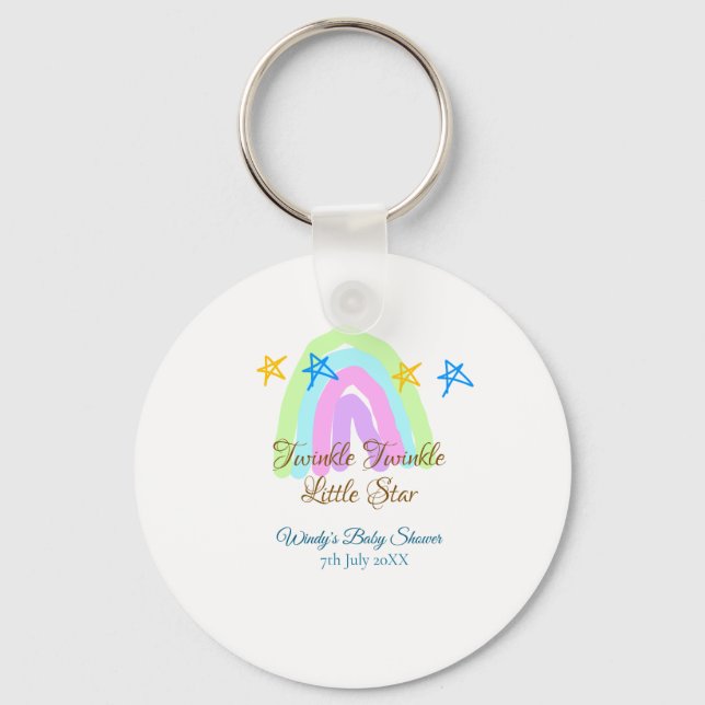 Llavero Retro arco iris twinkle pequeño estrellas bebé sh (Anverso)