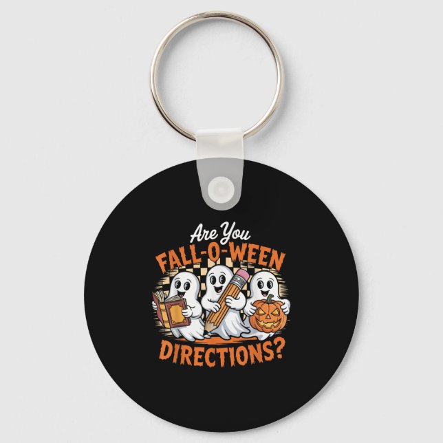 Llavero Retro Are You Fall O Ween Directions Ghost Hallowe (Anverso)