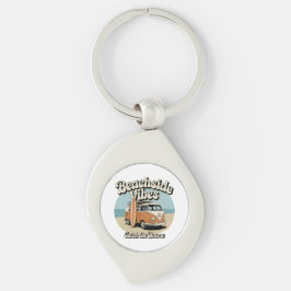 Llavero Retro Beachside Vibes Keychain Metalizado