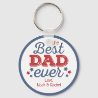 Retro Best DAD Ever Blue Red Patriotic Stars