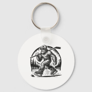 Llavero Retro Bigfoot Hockey Divertido Sasquatch Bigfoot J