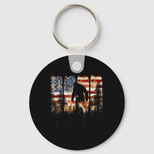 Llavero Retro Bigfoot Usa Bandera Americana Día de la Inde
