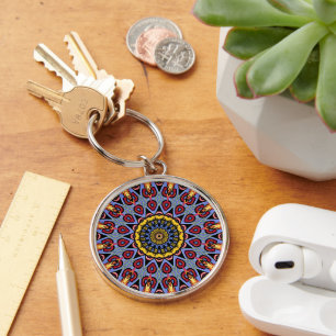 Llavero Retro Boho Moda Bohemian Hippie Rosette Mandala