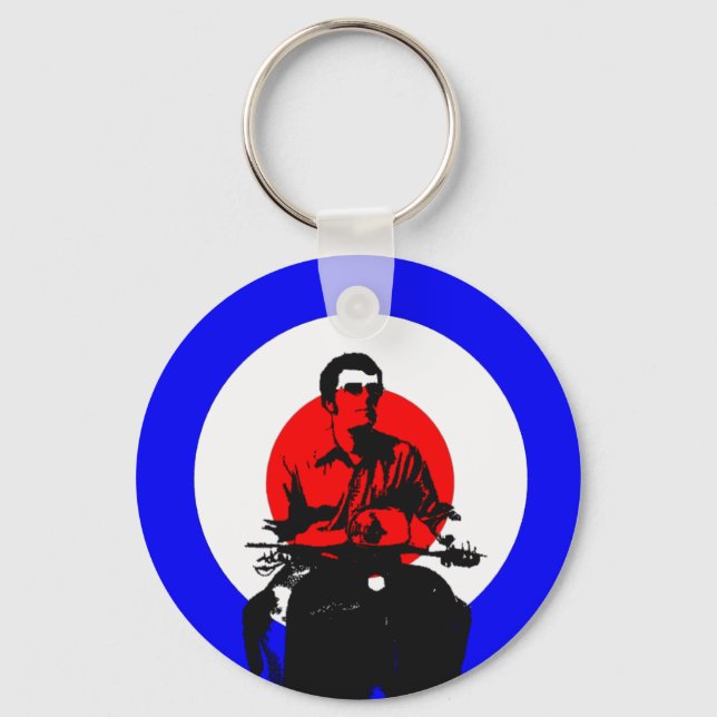 Llavero Retro British Mod Scooter Boy Keychain (Anverso)