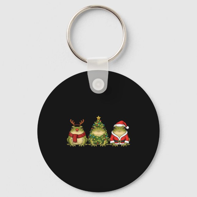 Llavero Retro Christmas Desert Rain Frog Santa Reindeer  (Anverso)