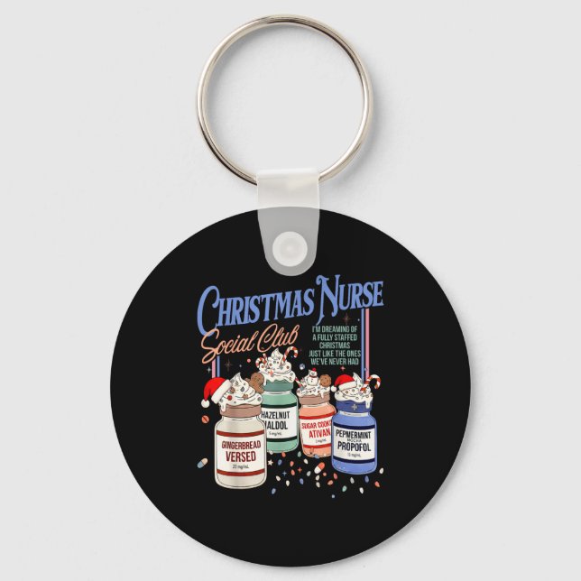 Llavero Retro Christmas Nurse Social Icu Nurse Profol Xmas (Anverso)