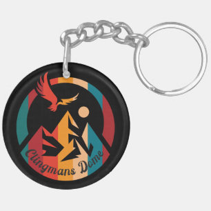 Llavero Retro Clingmans: camiseta de atardecer de alza de 