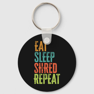 Llavero Retro Comer Sleep Shred Repetir Snowboard Surfing