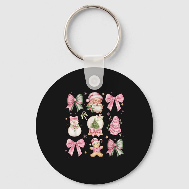 Llavero Retro Coquette Bow Nk Christmas Tree Snowman Xmas  (Anverso)