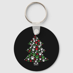 Llavero Retro Cum Xmas Perro Paw Imprimir árbol de navidad