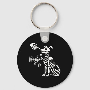 Llavero Retro Cute Skeleton Hand Boop Dog Funny Halloween