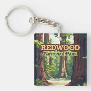Llavero Retro de árbol de California en el Parque Nacional