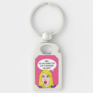 Llavero RETRO DE LA MUJER CON SU personalizado DE TEXTO