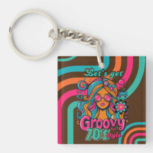 Llavero Retro Disco del personalizado 70 Boogie Groovy