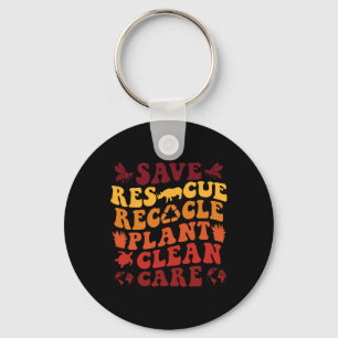 Llavero Retro Earth Day Salven abejas Rescate animales Rec