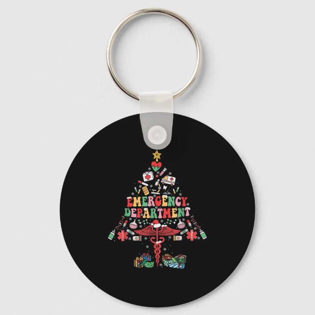 Llavero Retro Emergency Department Christmas Tree Er Crew  (Anverso)