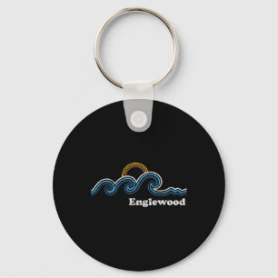 Llavero Retro Englewood Florida Fl Antiguo Playa Surf 