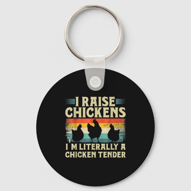 Llavero Retro Funny Chicken Lover Gift – I Raise Chickens  (Anverso)