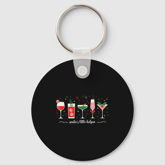 Llavero Retro Funny Santa's Little Helper Martini Merry Ch (Anverso)