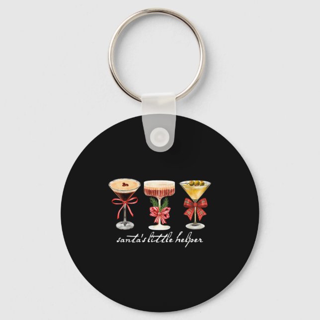 Llavero Retro Funny Santa's Little Helper Martini Merry Ch (Anverso)