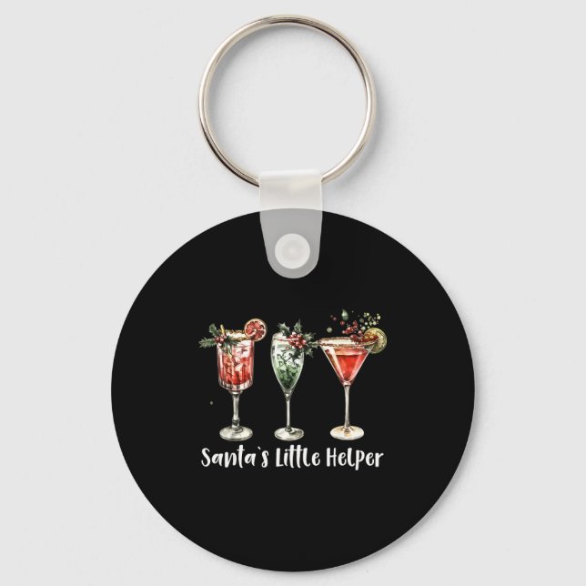 Llavero Retro Funny Santa's Little Helper Martini Merry Ch (Anverso)