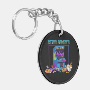 Llavero Retro Gamer's Fuel & Fun   8-Bit Pixel Art Arcade