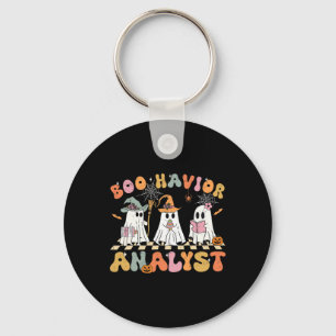 Llavero Retro Ghost Boo Havior Analista Terapia Bcba Hall