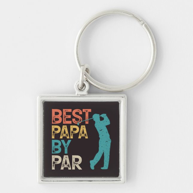 Llavero Retro Golfer - Mejor Papa por Par (Frente)