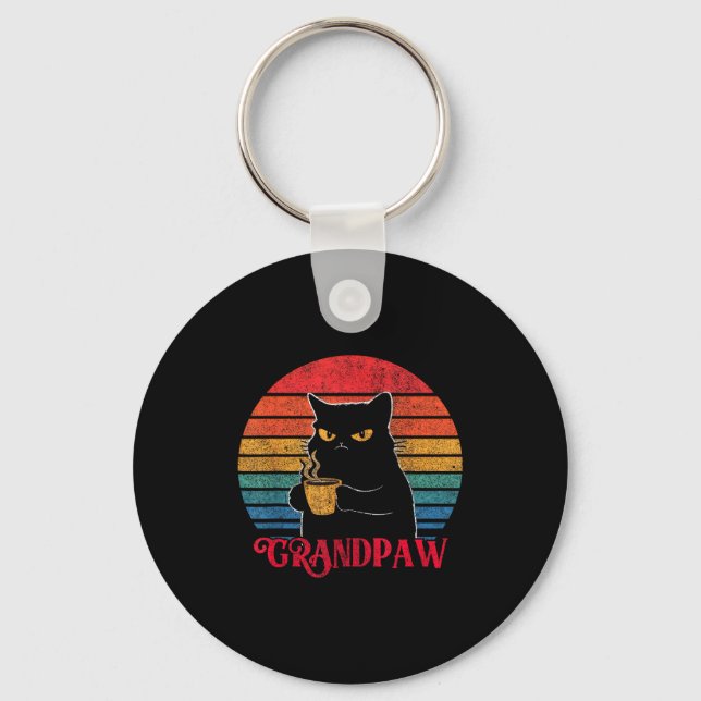 Llavero Retro Grandpaw Funny Sarcastic Cat Lover Quote Gra (Anverso)
